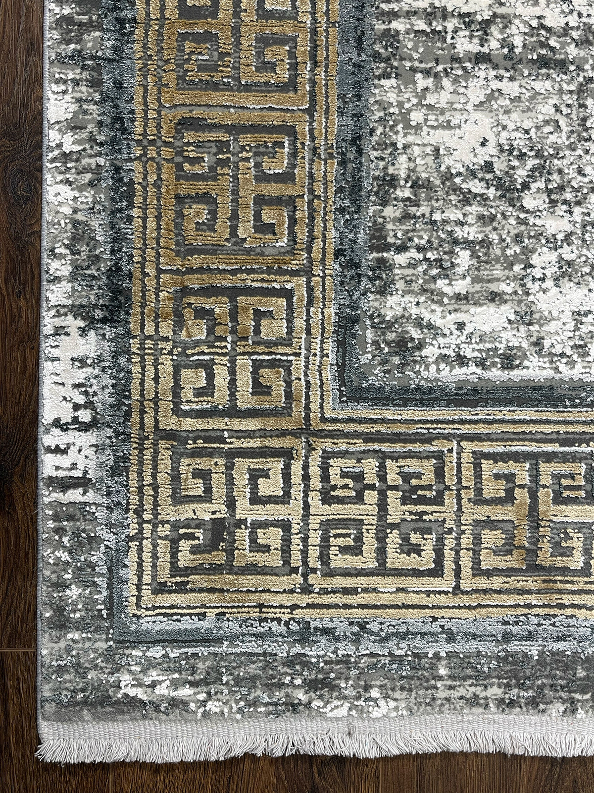 Craft Serisi Çerçeve Desen Gold Bambu Özel Tezgah Halısı