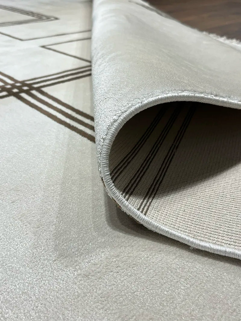 Modern Çizgili Kahverengi Bambu Özel Tezgah Halısı