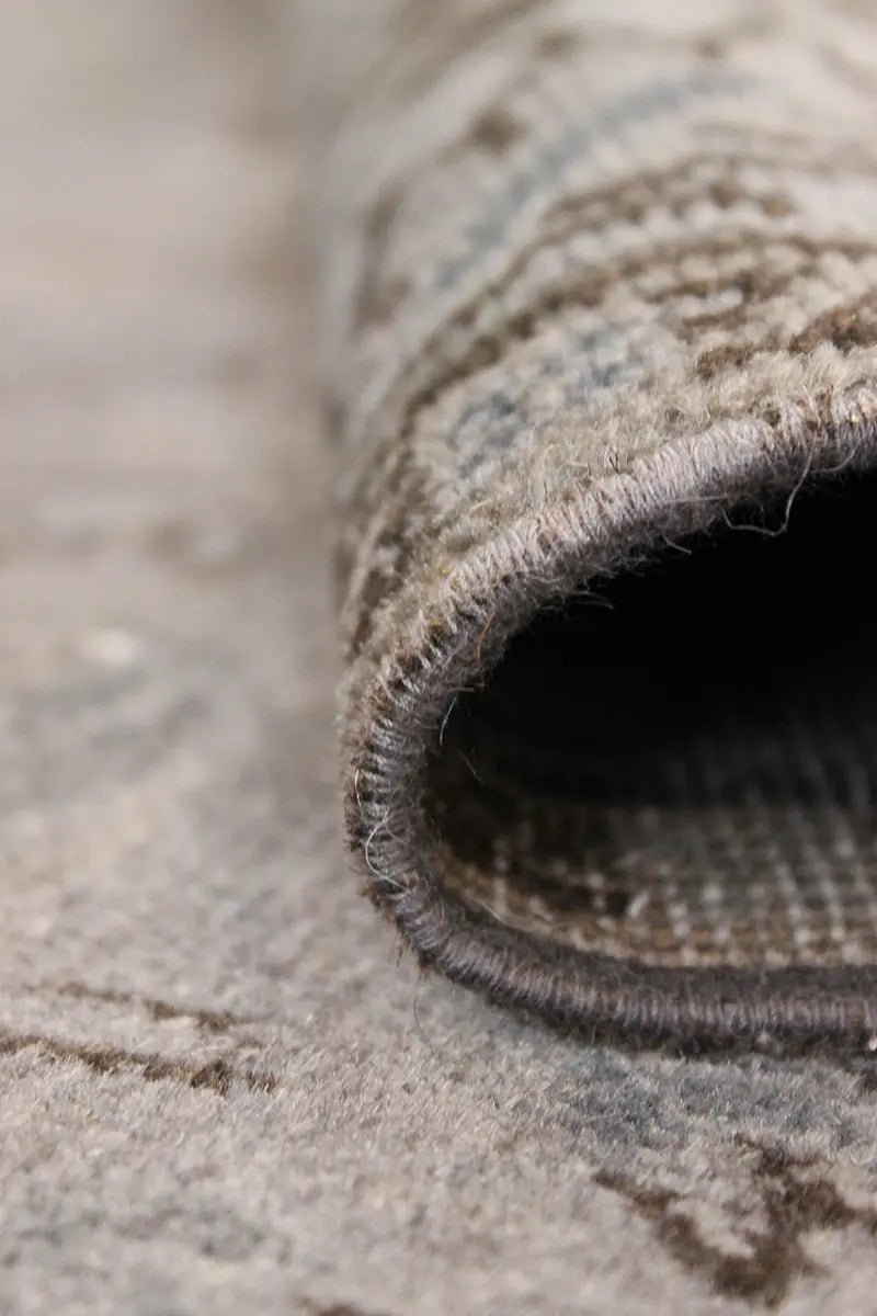 El Dokuma Gri Vintage Halı