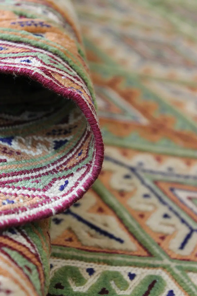 El Dokuma Afgan Berceste Kahve Yün Kilim