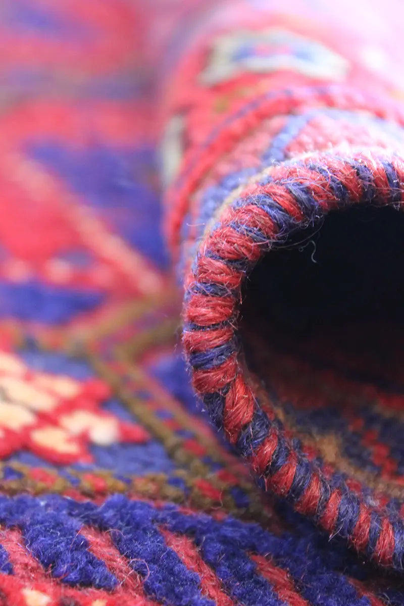 El Dokuma Afgan Berceste Kırmızı Yün Kilim
