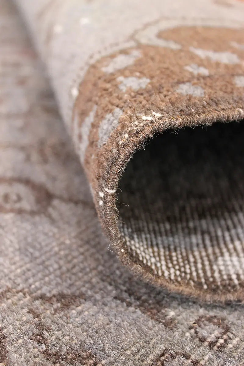 El Dokuma Gri Vintage Halı