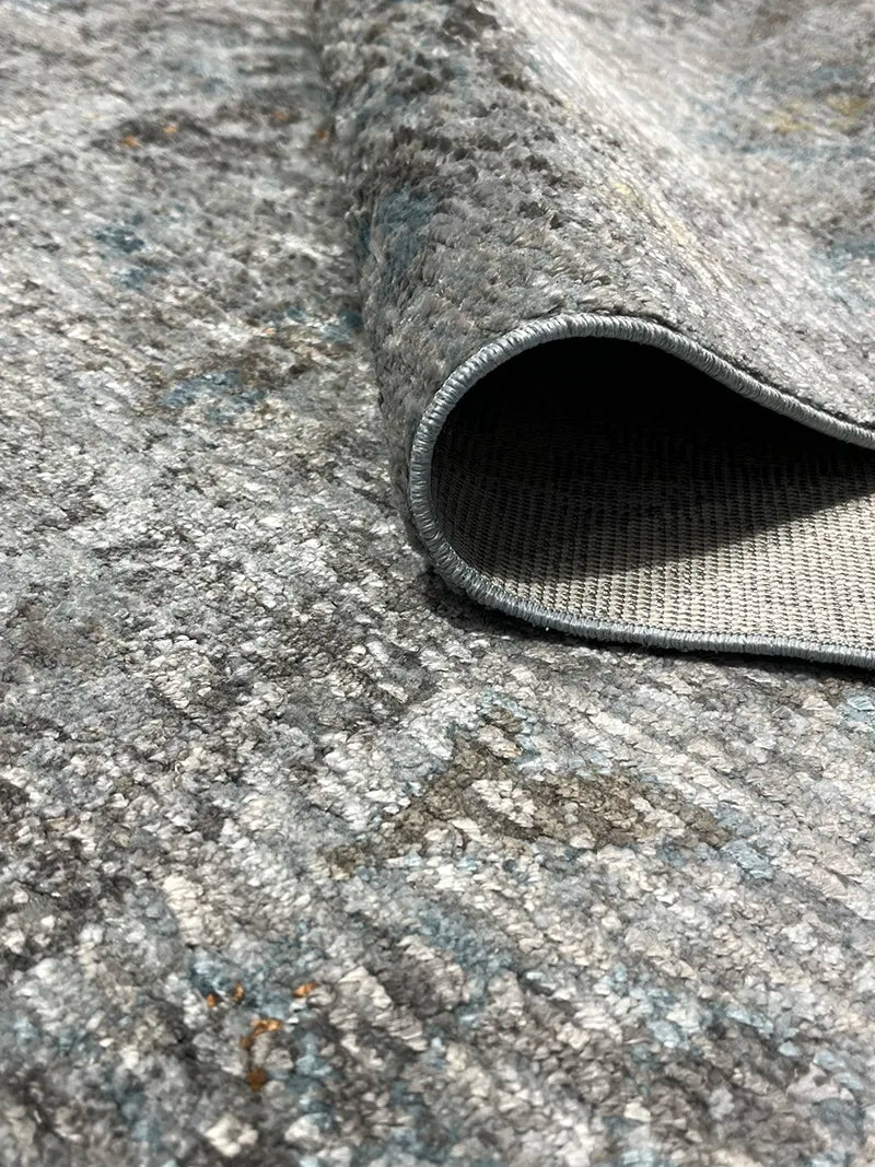 Woolknot Ametist Vintage Desen Gri Makine Halısı