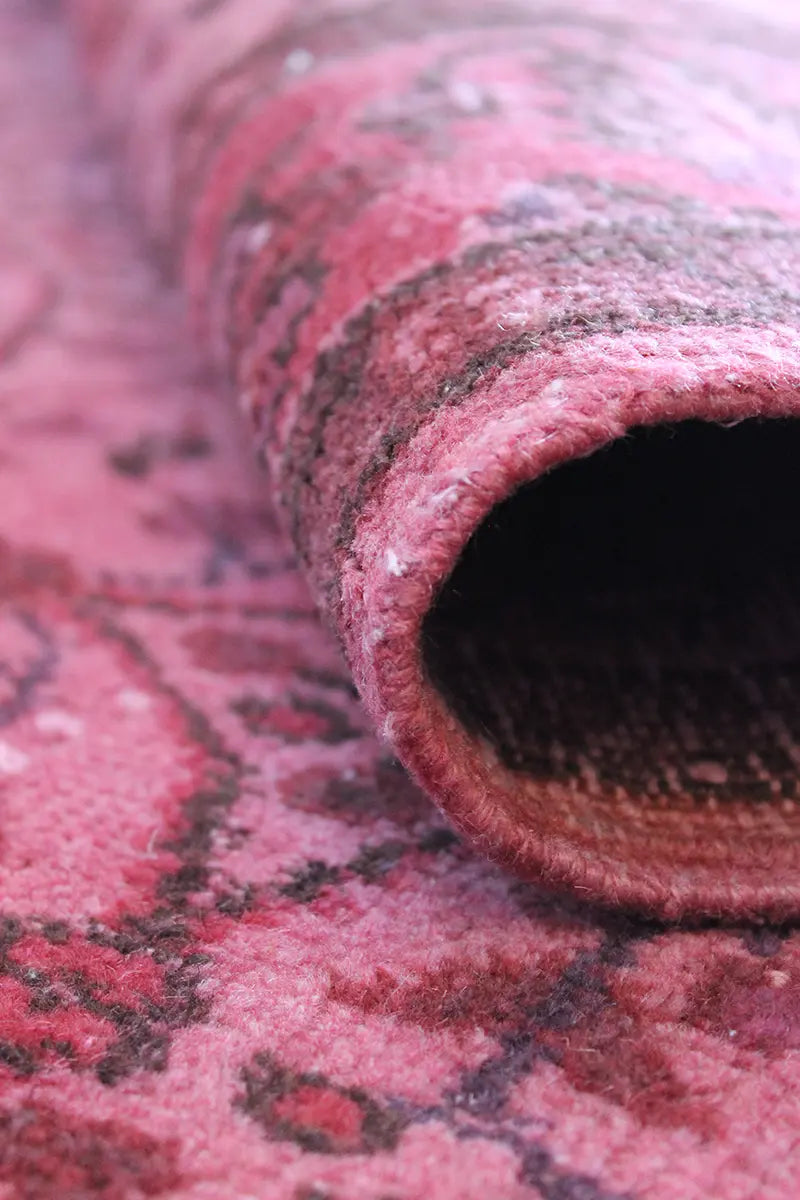 El Dokuma Pembe Vintage Halı