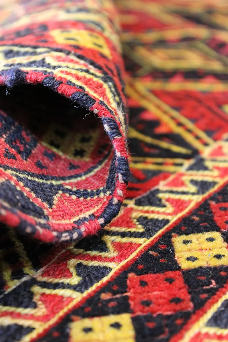 El Dokuma Afgan Berceste Renkli Yün Kilim