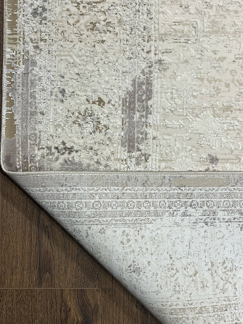 Olimpos Serisi Eskitme Desen Bej Bambu Özel Tezgah Halısı