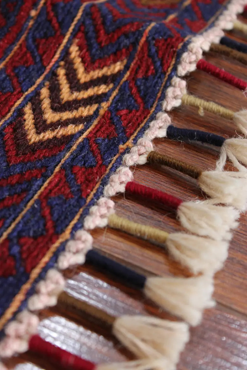El Dokuma Afgan Berceste Bordo Yün Kilim