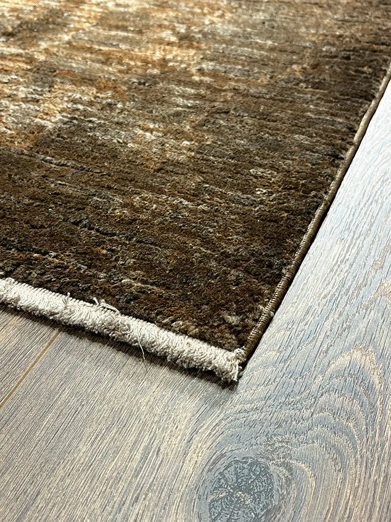 Woolknot Ametist Vintage Desenli Kahve Makine Halısı