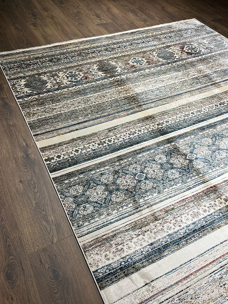 Khurgeen Serisi Bej Bambu Özel Tezgah Halısı