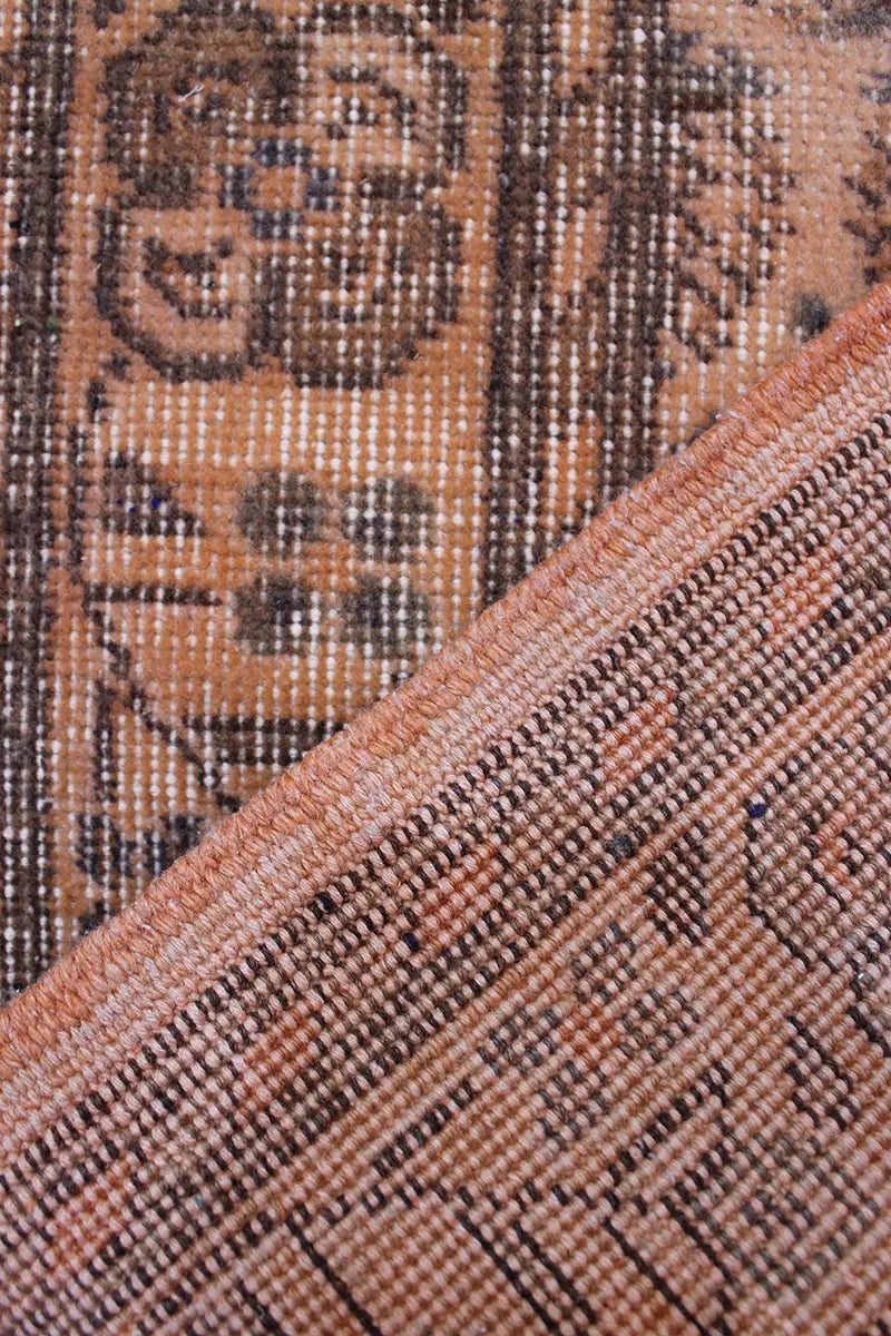 El Dokuma Turuncu Vintage Halı