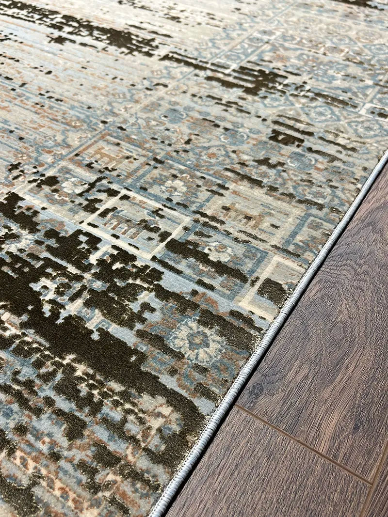 Eskitme Desen Vizon Bambu Özel Tezgah Halısı