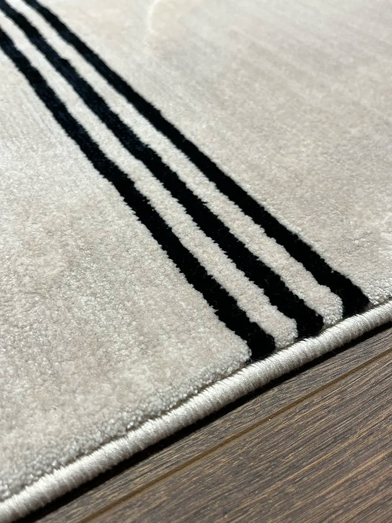 Modern Çizgili Siyah Bambu Özel Tezgah Halısı