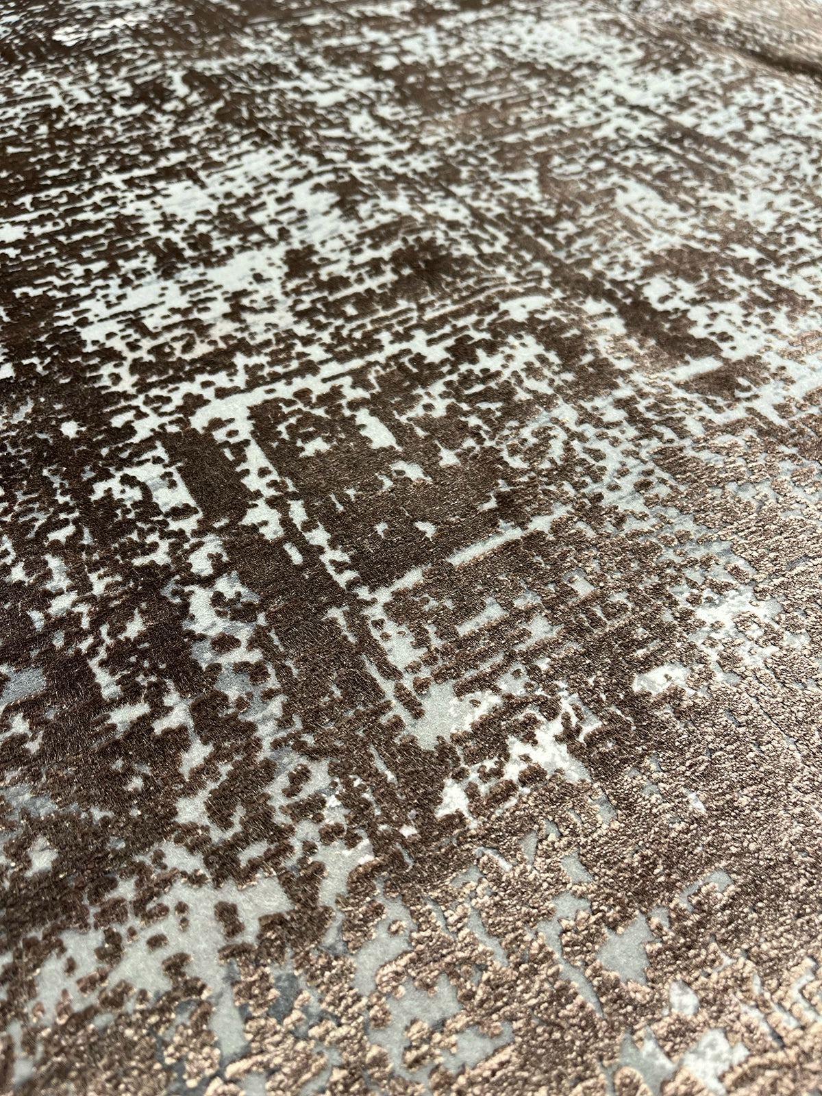 Eskitme Desen Kahve Bambu Özel Tezgah Halısı