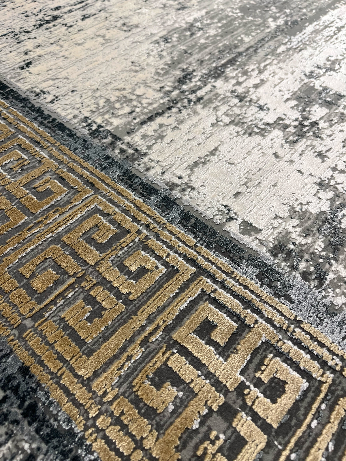 Craft Serisi Çerçeve Desen Gold Bambu Özel Tezgah Halısı