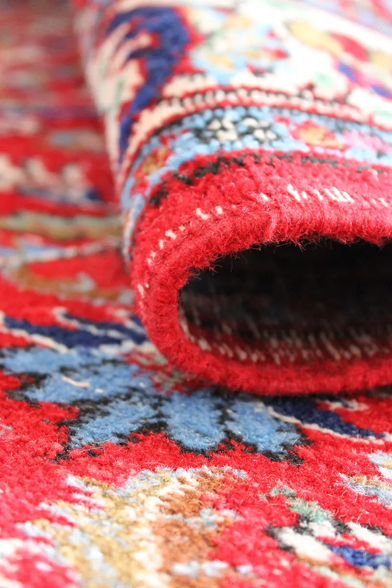 El Dokuma Kırmızı Vintage Halı