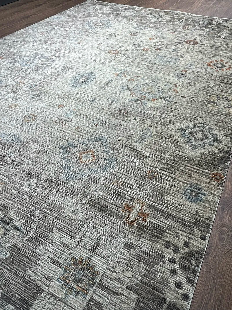 Woolknot Ametist Vintage Desenli Bej Makine Halısı