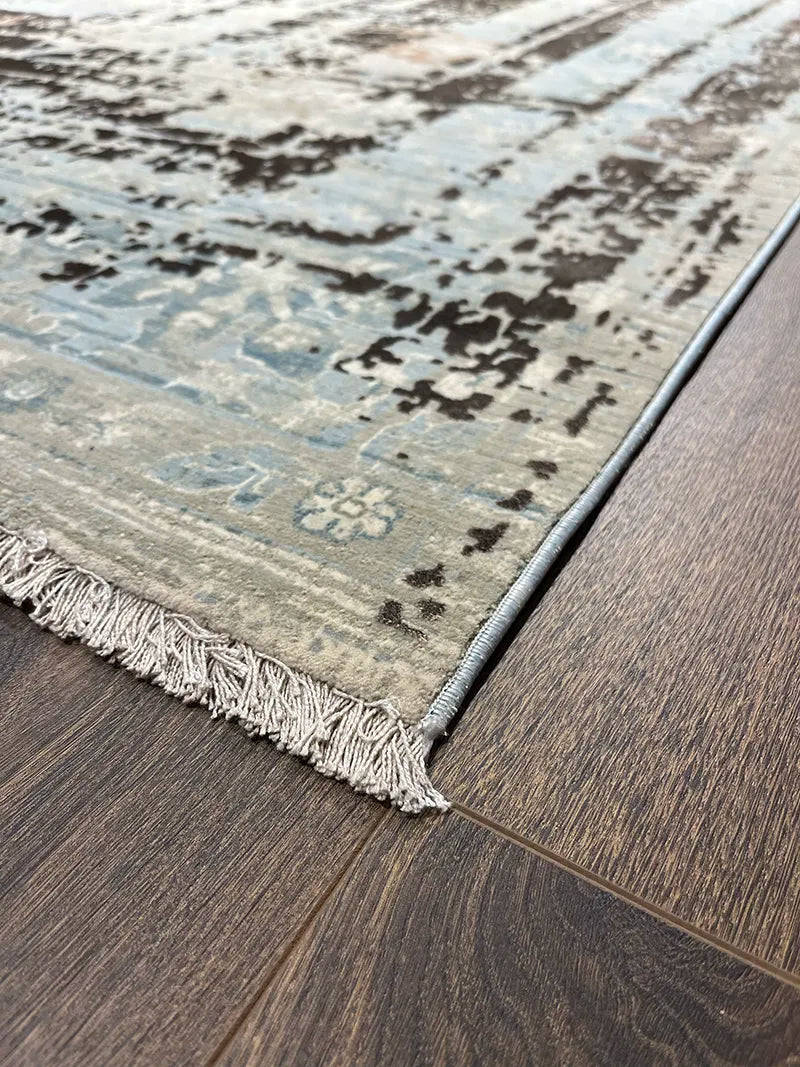 Uşak Desenli Kahverengi Bambu Özel Tezgah Halısı