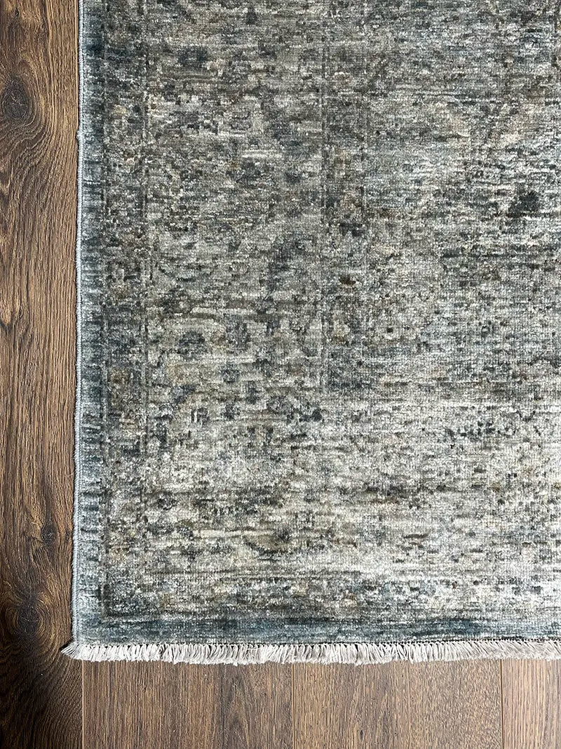 Overdye Serisi Eskitme El Dokuma Yeşil Halı