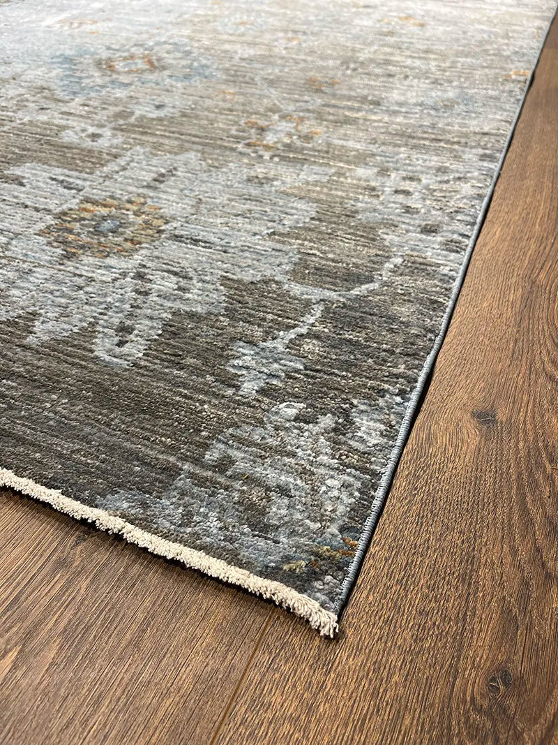 Woolknot Ametist Vintage Desen Mavi Makine Halısı