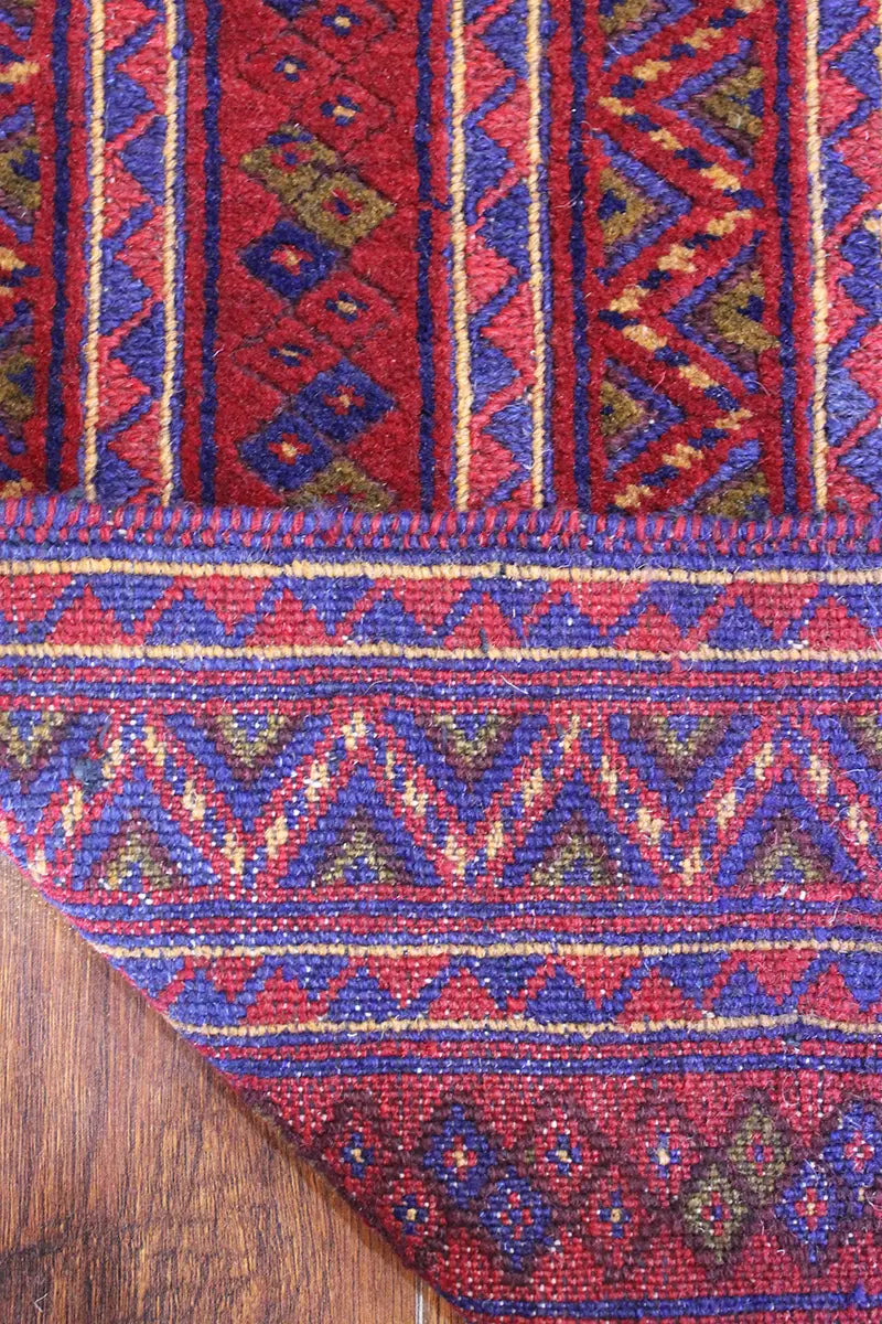 El Dokuma Afgan Berceste Bordo Yün Kilim