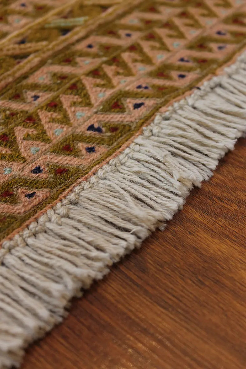 El Dokuma Afgan Berceste Kahve Yün Kilim