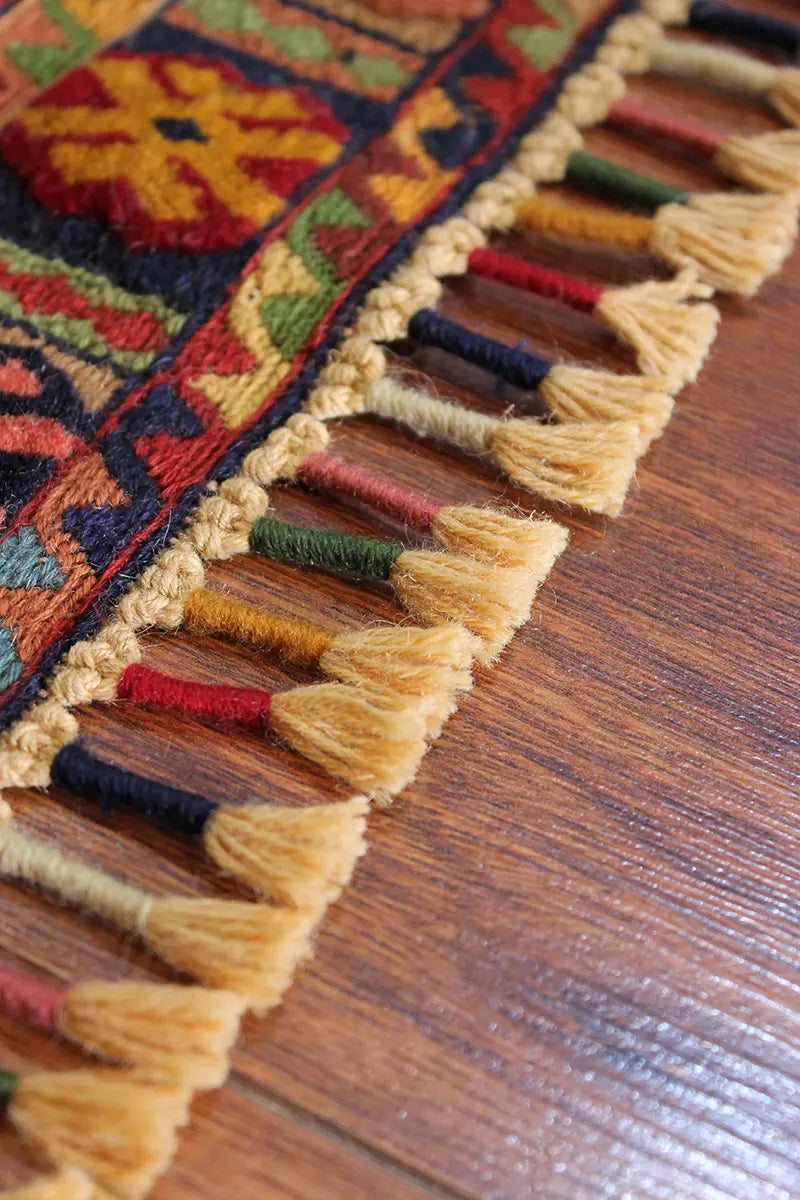 El Dokuma Afgan Berceste Renkli Yün Kilim