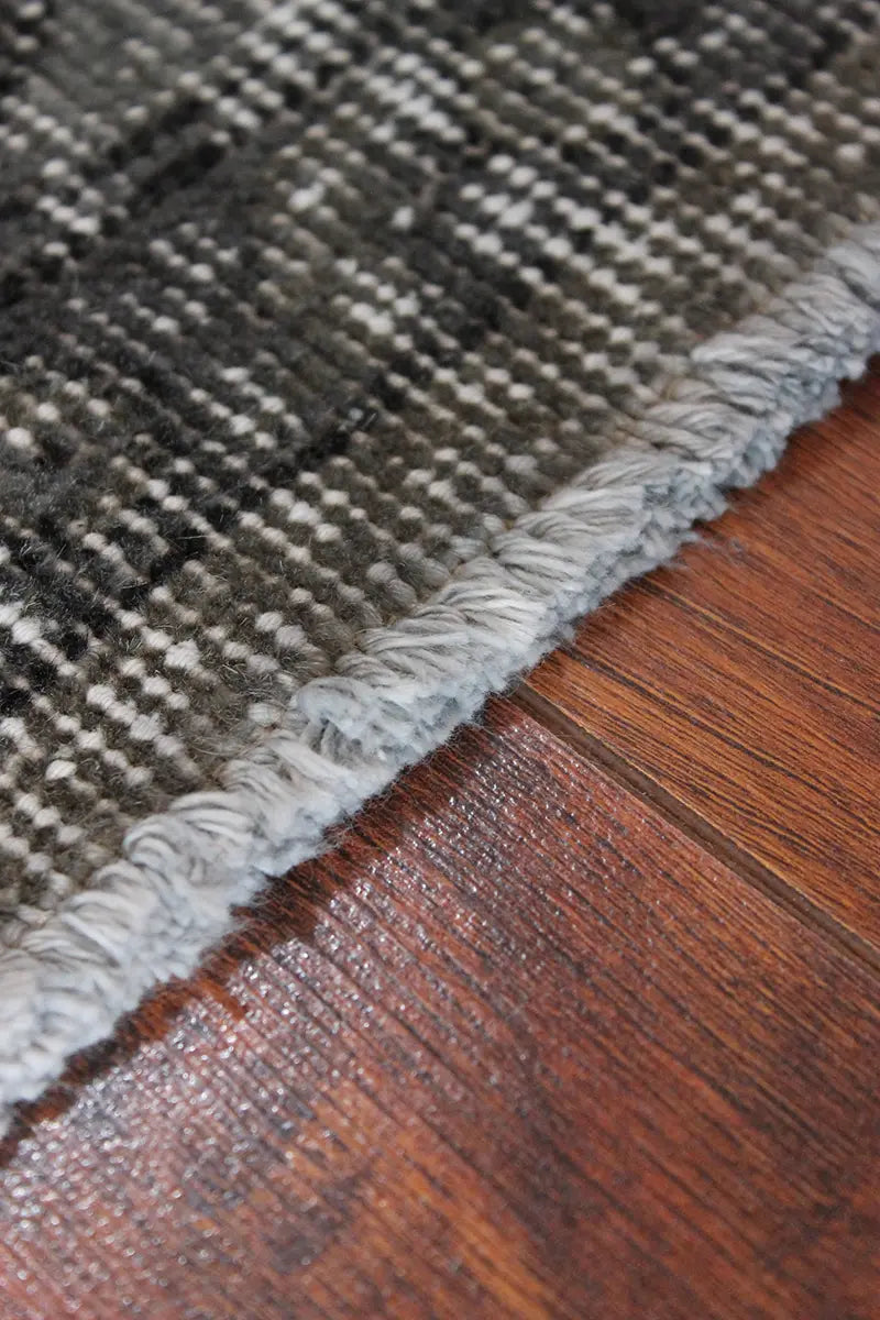 El Dokuma Gri Vintage Halı