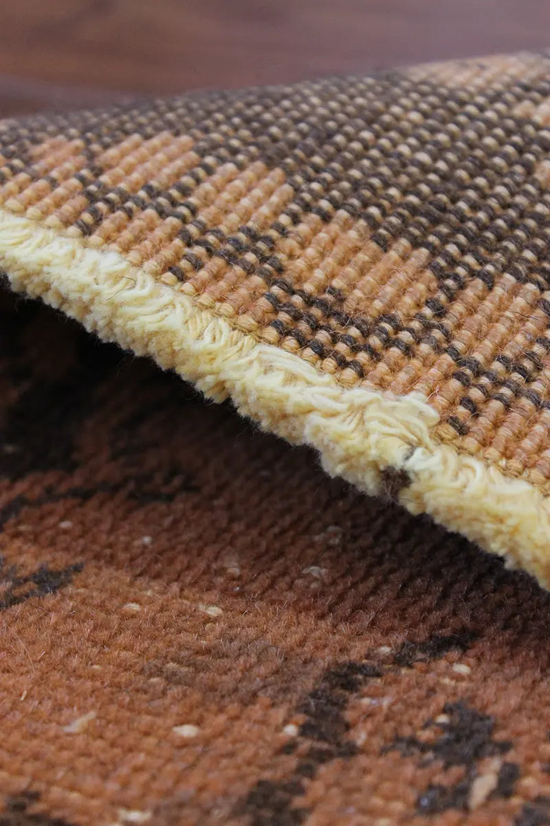 El Dokuma Turuncu Vintage Halı