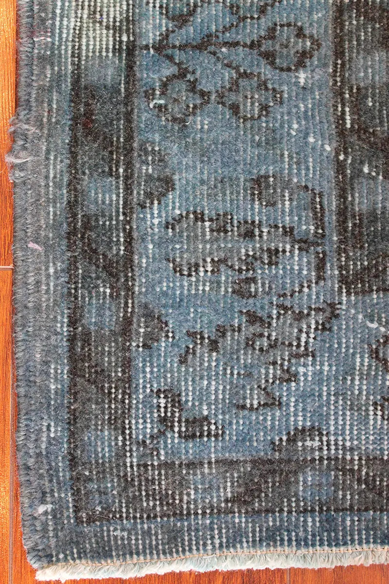 El Dokuma Mavi Vintage Halı