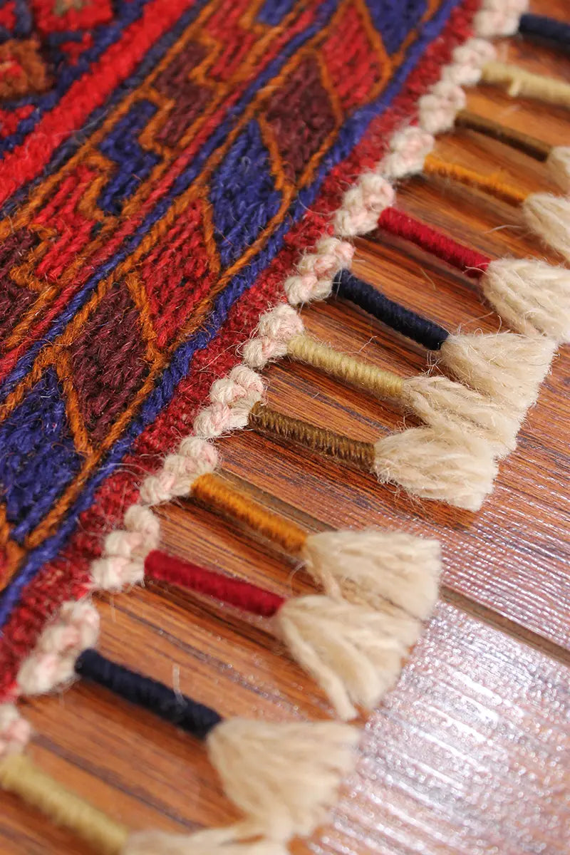 El Dokuma Afgan Berceste Bordo Yün Kilim