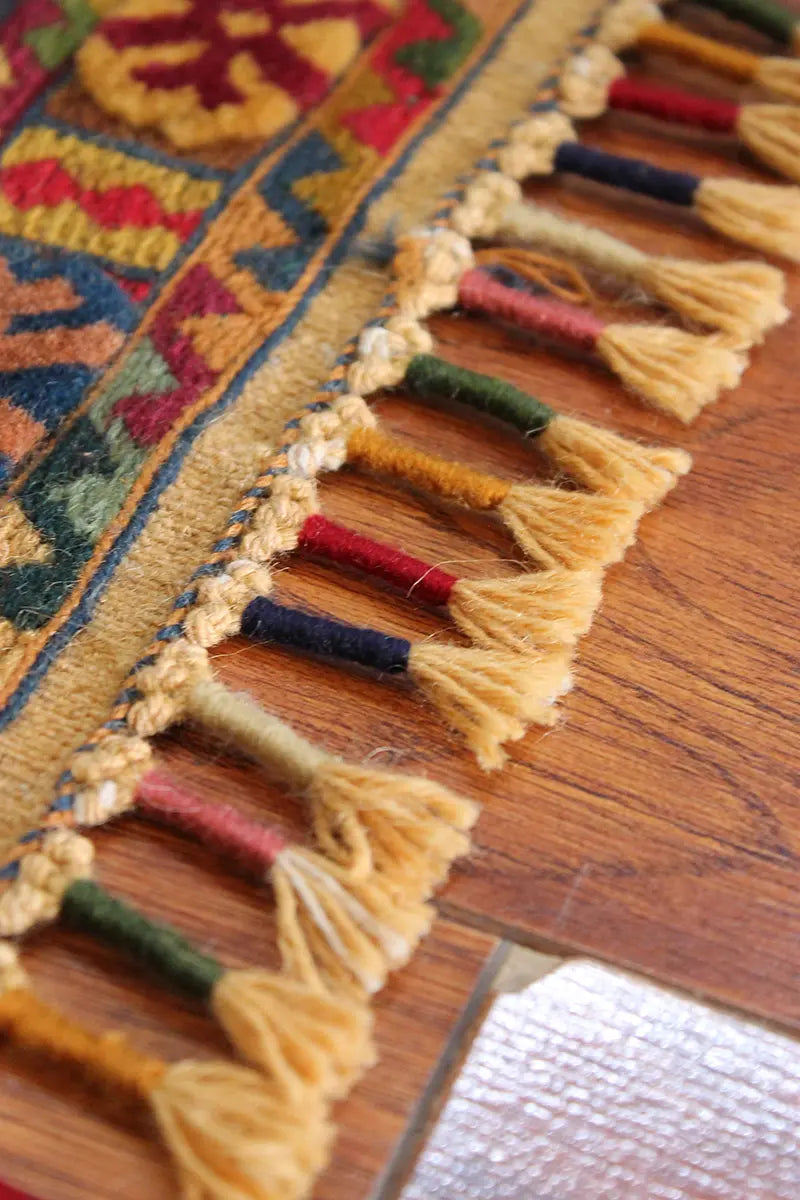 El Dokuma Afgan Berceste Renkli Yün Kilim