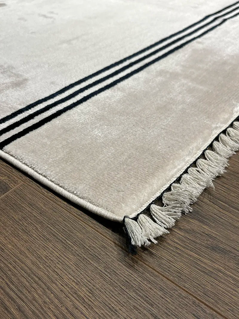 Modern Çizgili Siyah Bambu Özel Tezgah Halısı