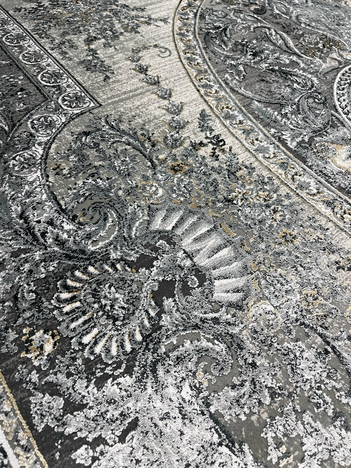 Klasik Desen Gri Bambu Özel Tezgah Halısı