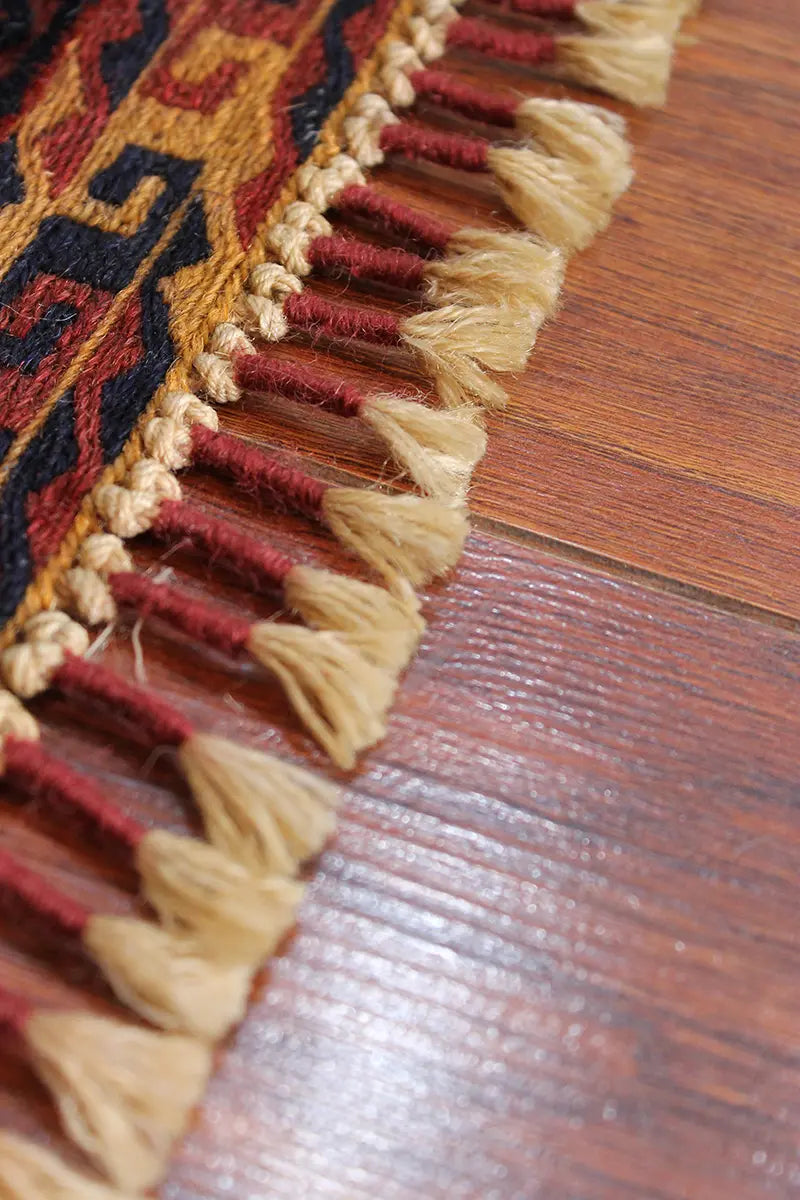 El Dokuma Afgan Berceste Bordo Yün Kilim