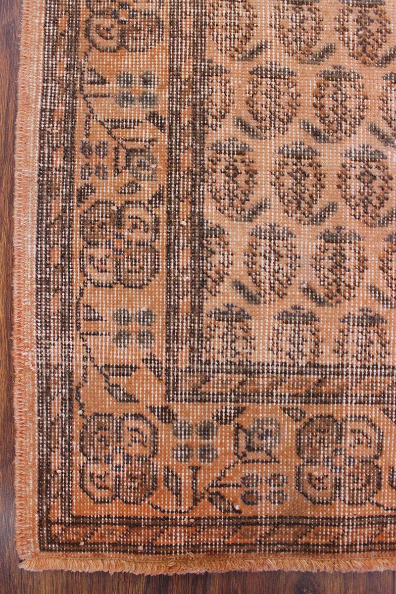 El Dokuma Turuncu Vintage Halı