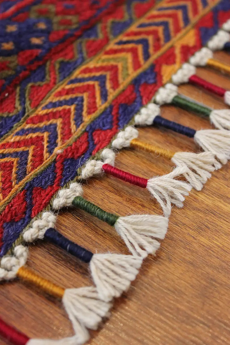 El Dokuma Afgan Berceste Bordo Yün Kilim