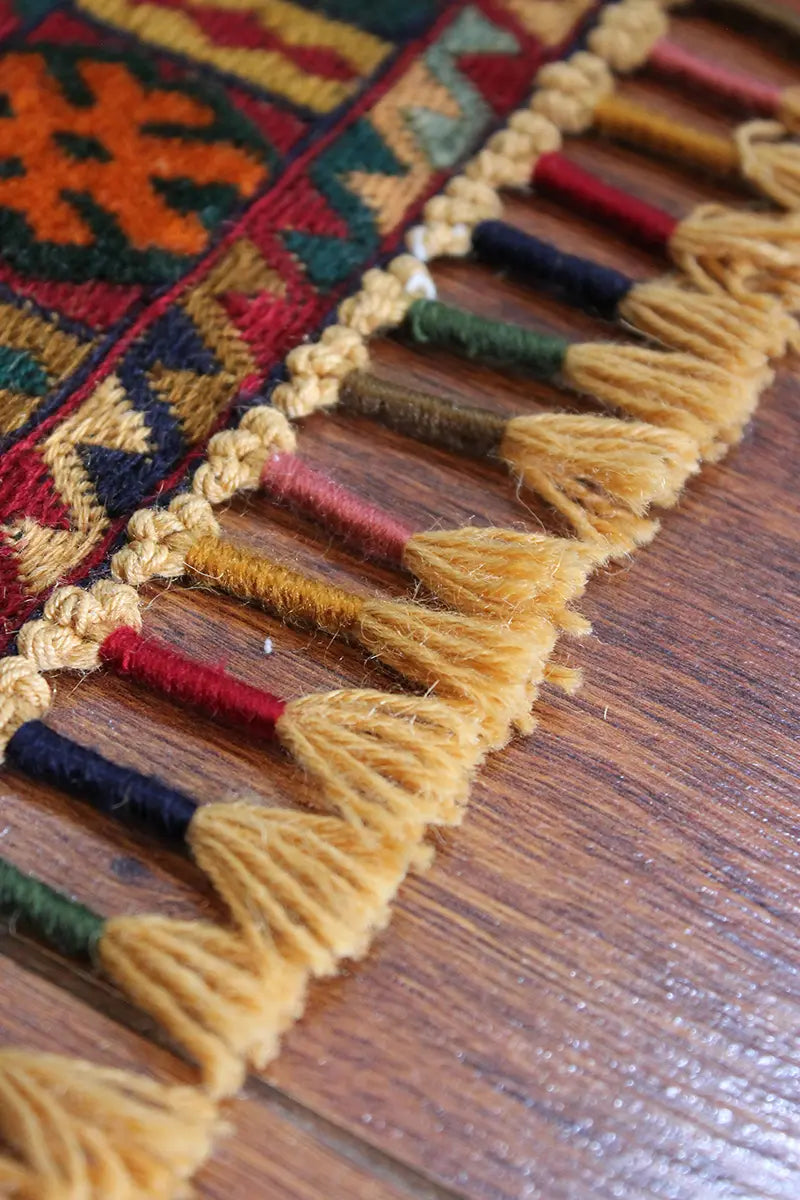 El Dokuma Afgan Berceste Renkli Yün Kilim