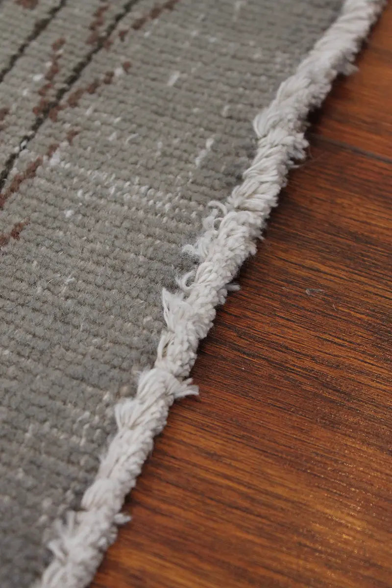 El Dokuma Gri Vintage Halı