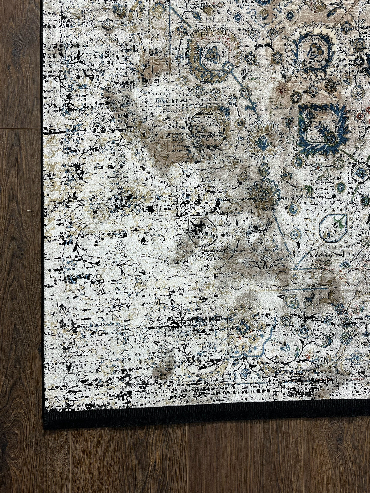 Pietra Serisi Etnik Desenli Bej Bambu Özel Tezgah Halısı