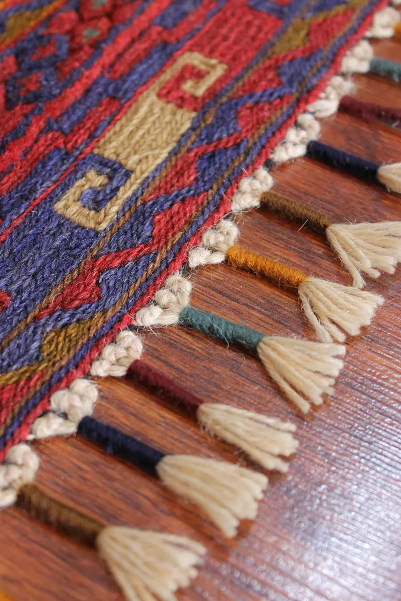 El Dokuma Afgan Berceste Bordo Yün Kilim