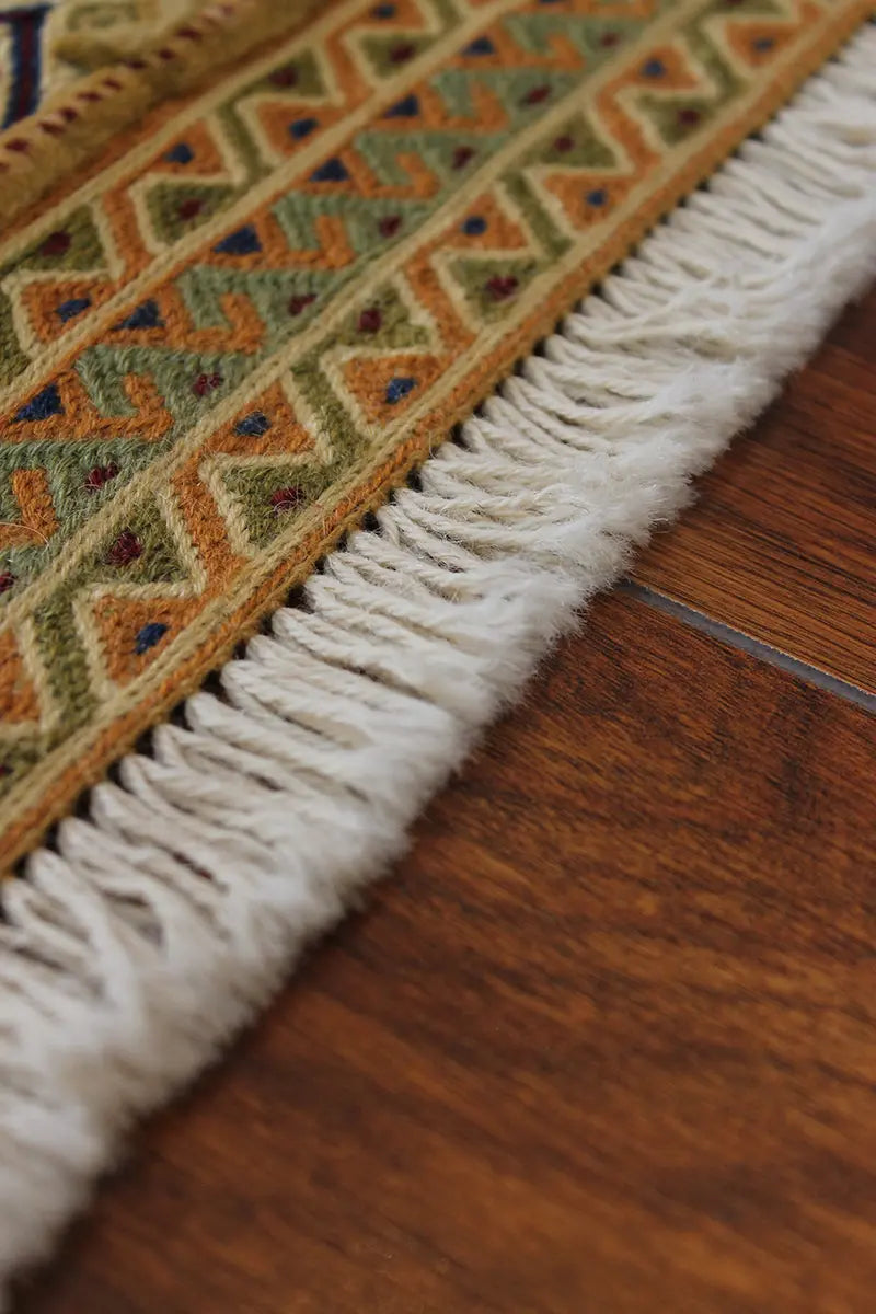 El Dokuma Afgan Berceste Kahve Yün Kilim