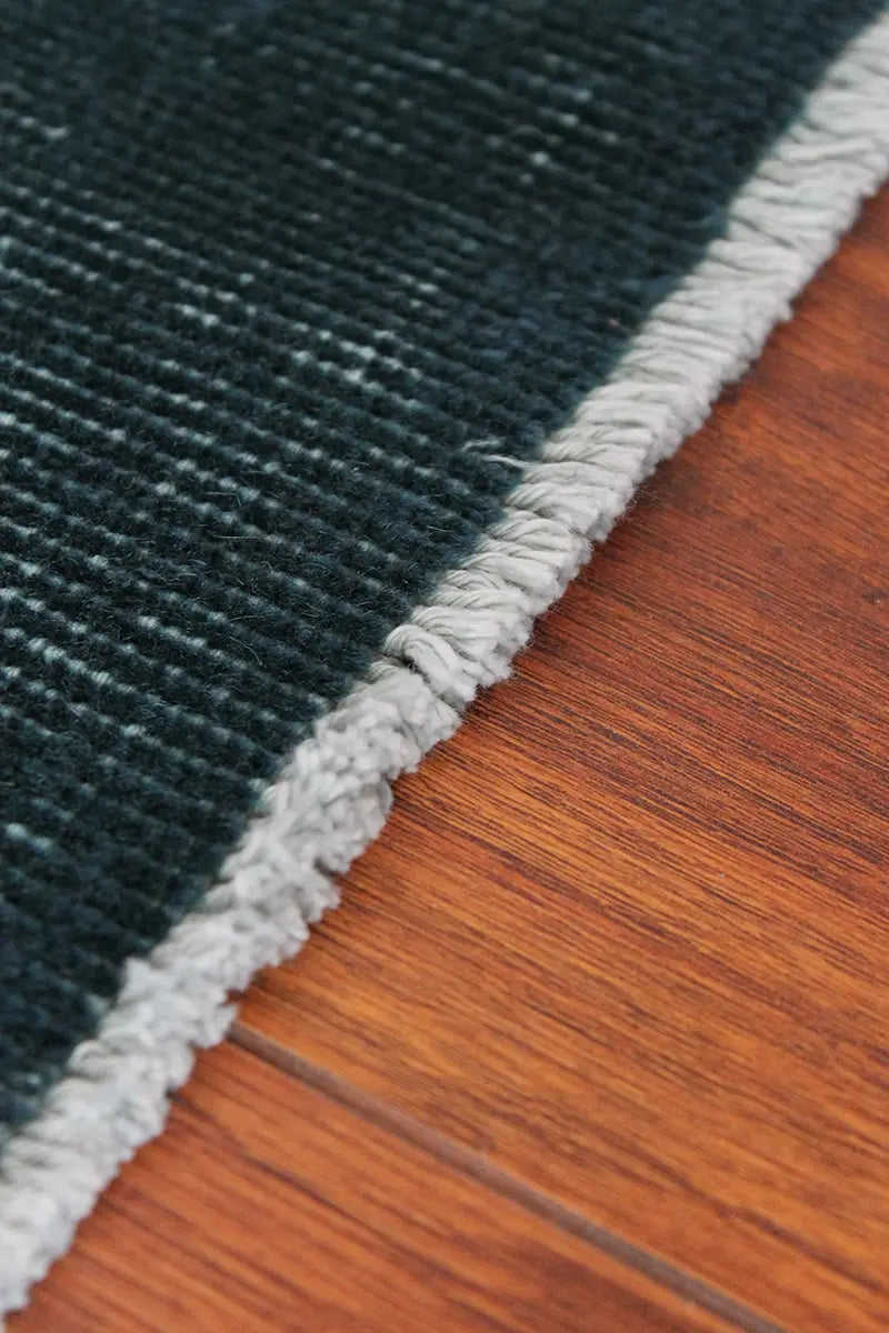 El Dokuma Mavi Vintage Halı