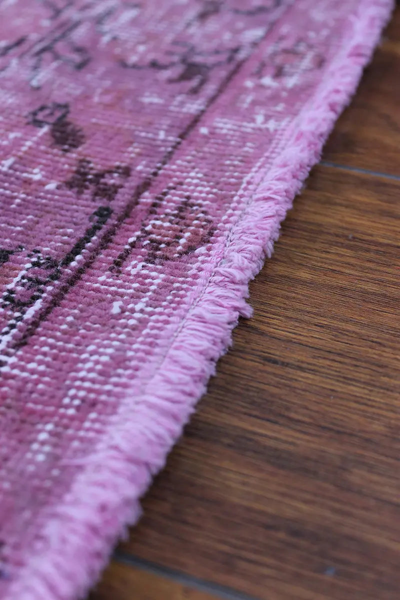 El Dokuma Pembe Vintage Halı