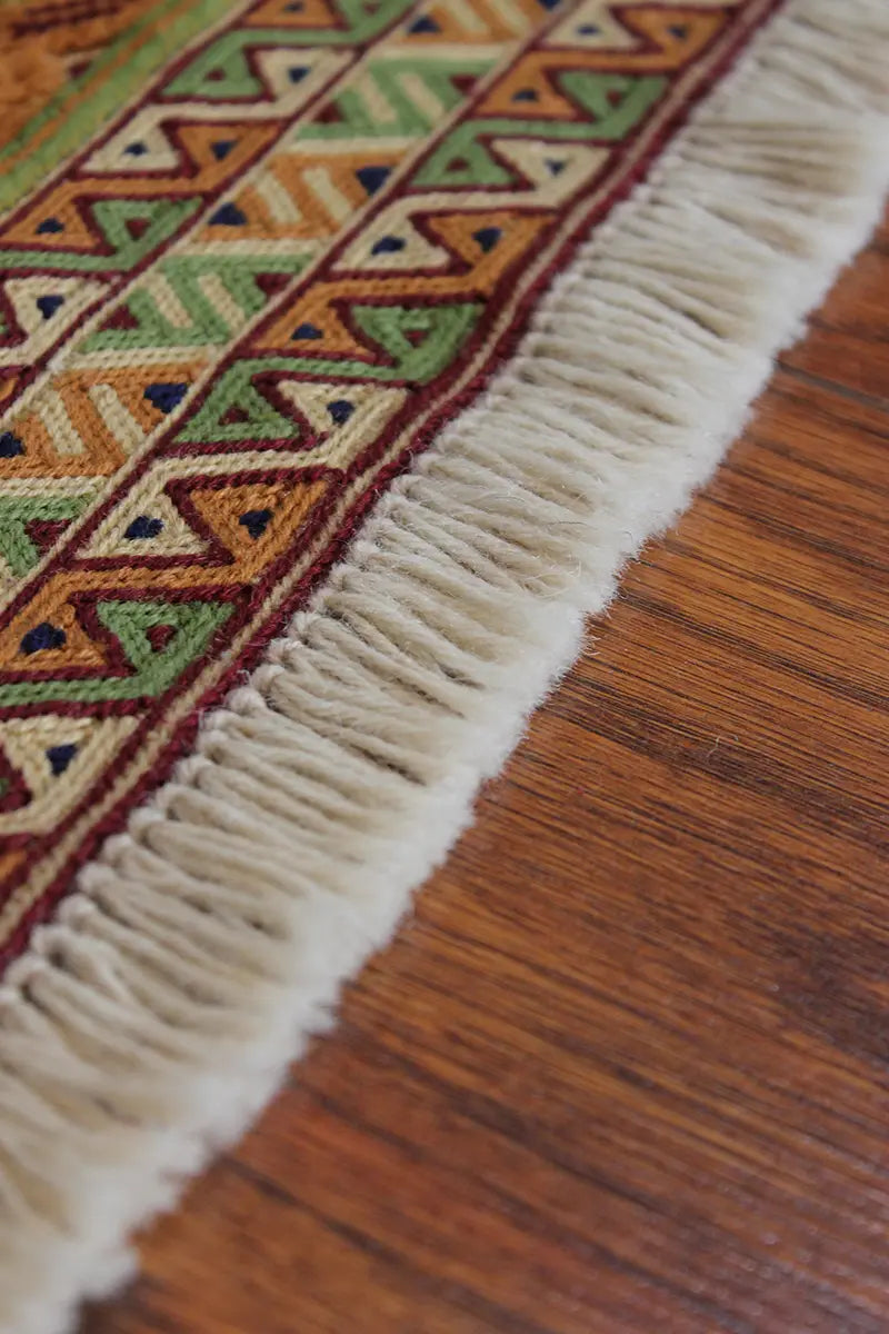 El Dokuma Afgan Berceste Kahve Yün Kilim