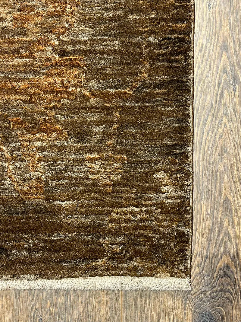 Woolknot Ametist Vintage Desenli Kahve Makine Halısı