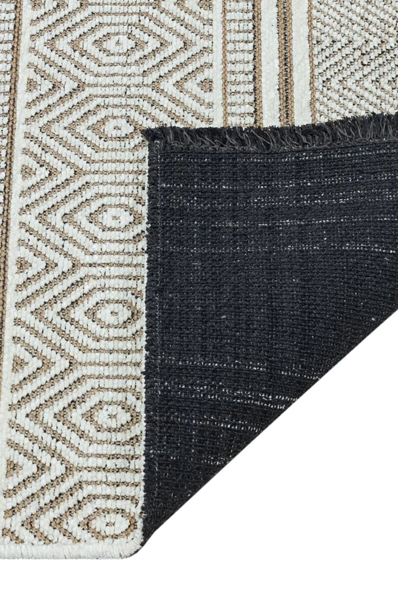 Apex Gloria 4001 Jüt Dokuma Ekru Makine Dokuması Kilim