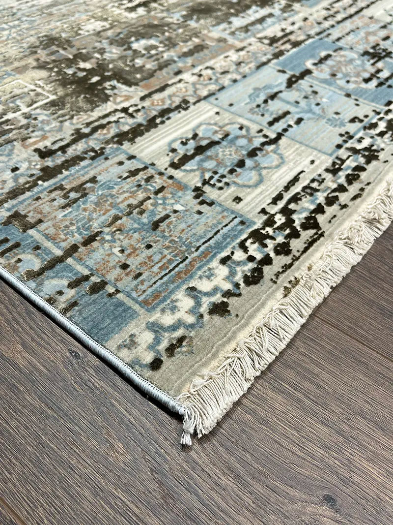 Eskitme Desen Vizon Bambu Özel Tezgah Halısı