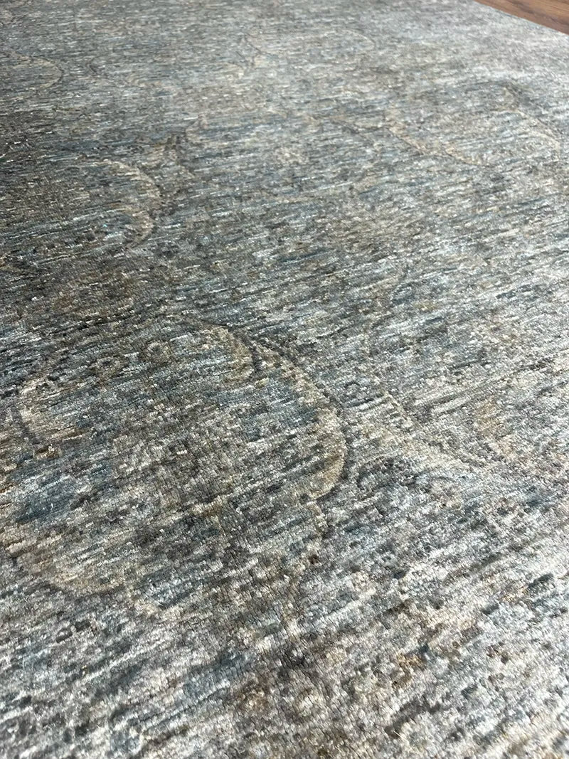 Overdye Serisi Eskitme El Dokuma Yeşil Halı