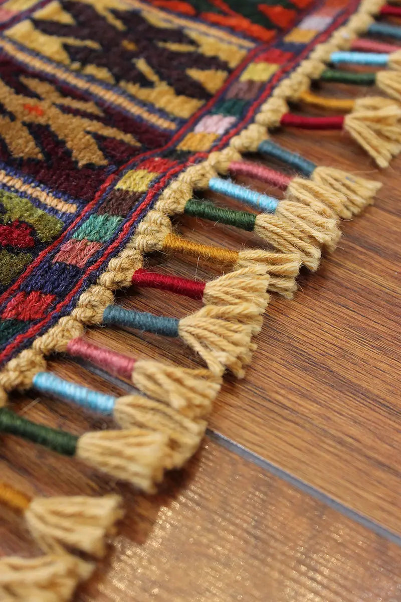 El Dokuma Afgan Berceste Renkli Yün Kilim