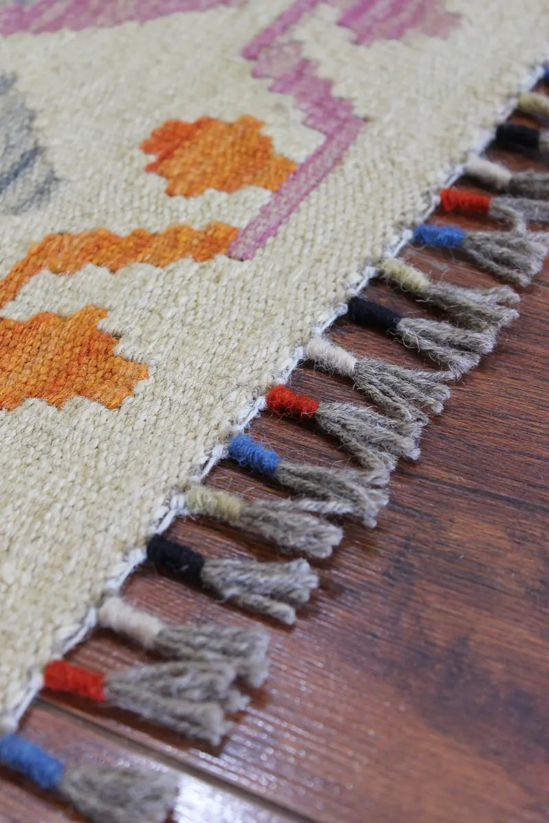 Natural El Dokuma Yün Afgan Kilim